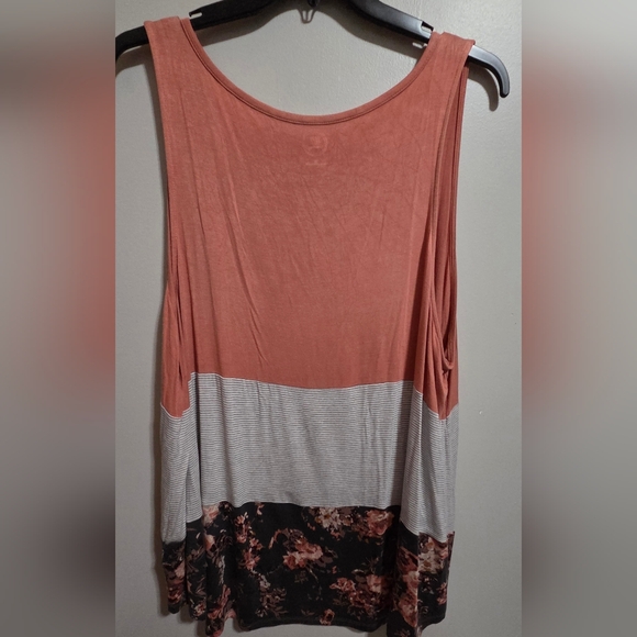 Maurices Rust and Striped Floral Tank Top - Picture 3 of 3